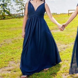 Dark Navy AZAZIE Maren bridesmaid dress